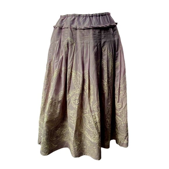 TALBOTS Women A-Line Embroidered Skirt Sz 10 Light Lavender Full Elegant 79-25 - Picture 1 of 10